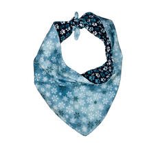 Load image into Gallery viewer, Snowy Paw Prints Reversible Pet Bandana