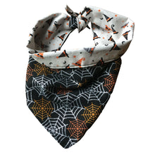 Load image into Gallery viewer, Reversible Halloween Witch Hat & Spider Web Bandana