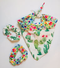 Load image into Gallery viewer, Reversible Cactus & Floral Dog Bandana
