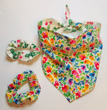 Load image into Gallery viewer, Reversible Cactus & Floral Dog Bandana