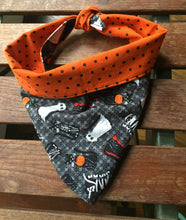 Load image into Gallery viewer, Reversible Spooky Cats & Polka Dots Pet Bandana