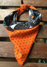 Load image into Gallery viewer, Reversible Spooky Cats & Polka Dots Pet Bandana