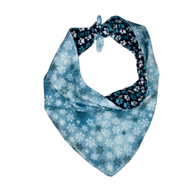 Load image into Gallery viewer, Snowy Paw Prints Reversible Pet Bandana
