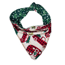 Load image into Gallery viewer, Happy Camper Reversible Winter Plaid Pet Bandana
