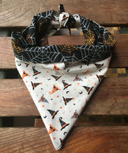 Load image into Gallery viewer, Reversible Halloween Witch Hat &amp; Spider Web Bandana
