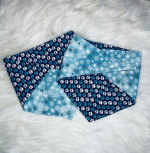 Load image into Gallery viewer, Snowy Paw Prints Reversible Pet Bandana
